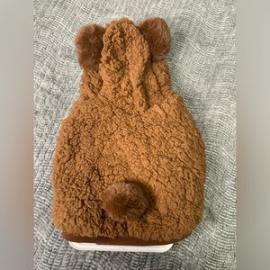 3/$10 Top Paw Brown Bear Sherpa Hoodie Small - hole in neckline for leash
